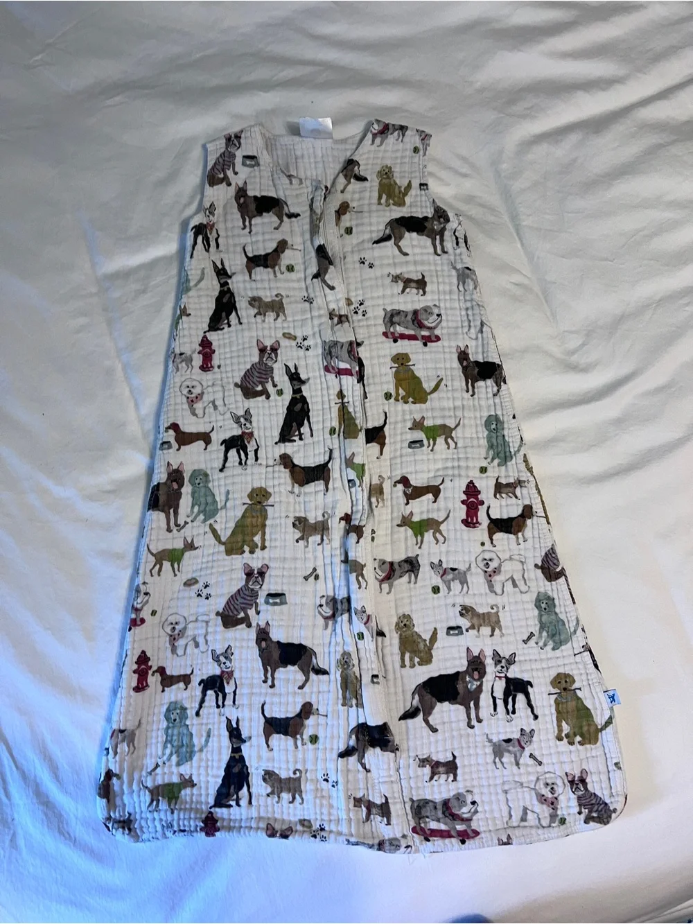 Little Unicorn Woof Dog Print Muslin Sleep Sack XL 18-24M